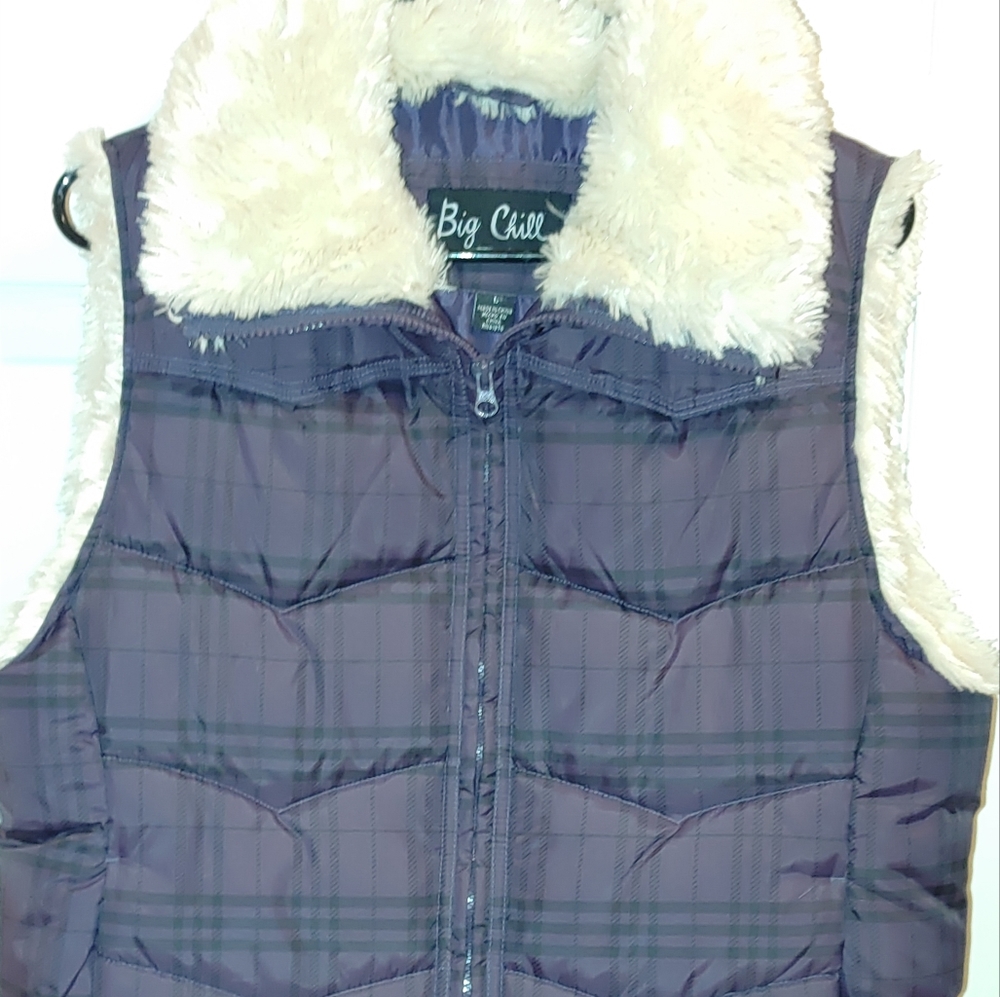 Big Chill Puffer Vest, large and purple.